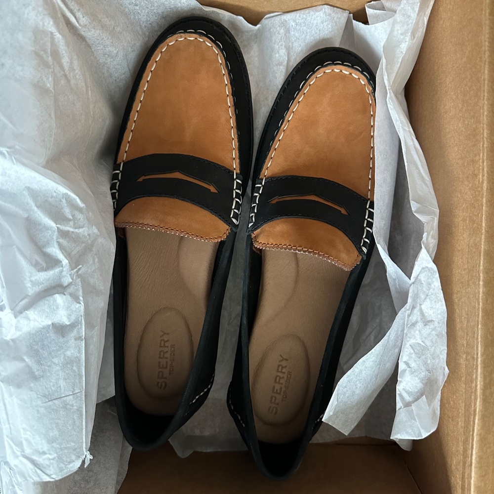 Sperry Two-Tone Brown and Black Penny Loafers marked 10 but 10.5s - Picture 4 of 8